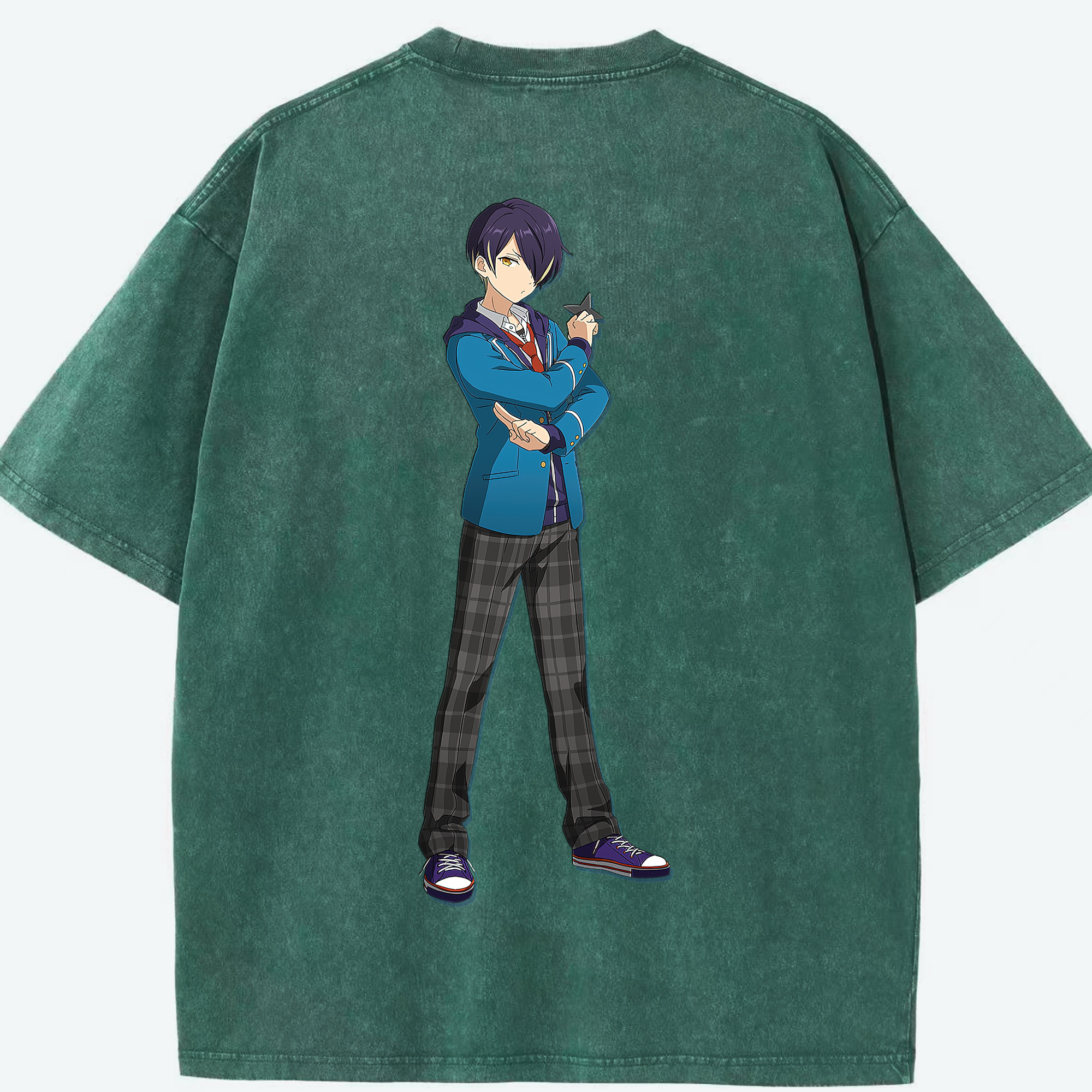 （画像用） あんさんぶるスターズ! Ensemble Stars 綿100% ヴィンテージ風 半袖Tシャツ（背面プリント）